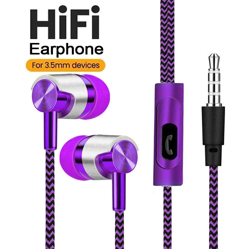 Wired Earphone Mic - Ingebouwde HD-microfoon 3,5 mm bedrade oortelefoons