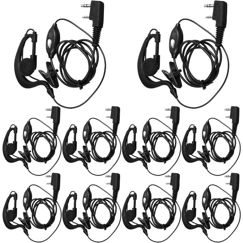 Wired Earphone Mic - 10 stks Walkie Talkie Oortelefoon met