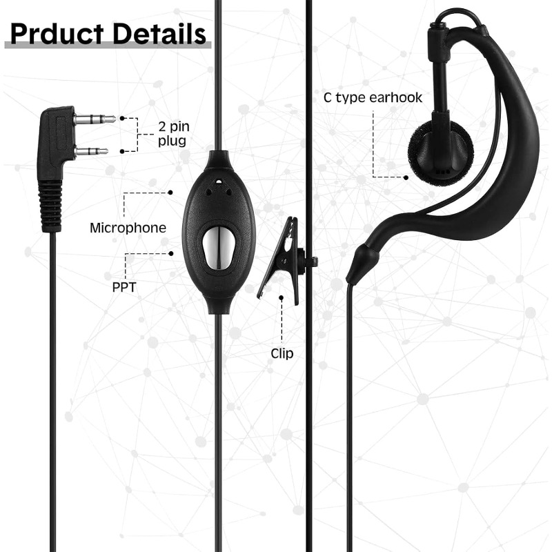 10 stks Walkie Talkie Oortelef - Wired Earphone Mic recensie en prijs