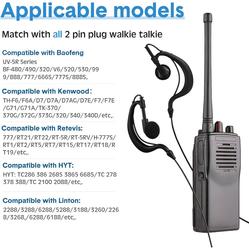 10 stks Walkie Talkie Oortelef - Wired Earphone Mic recensie en prijs