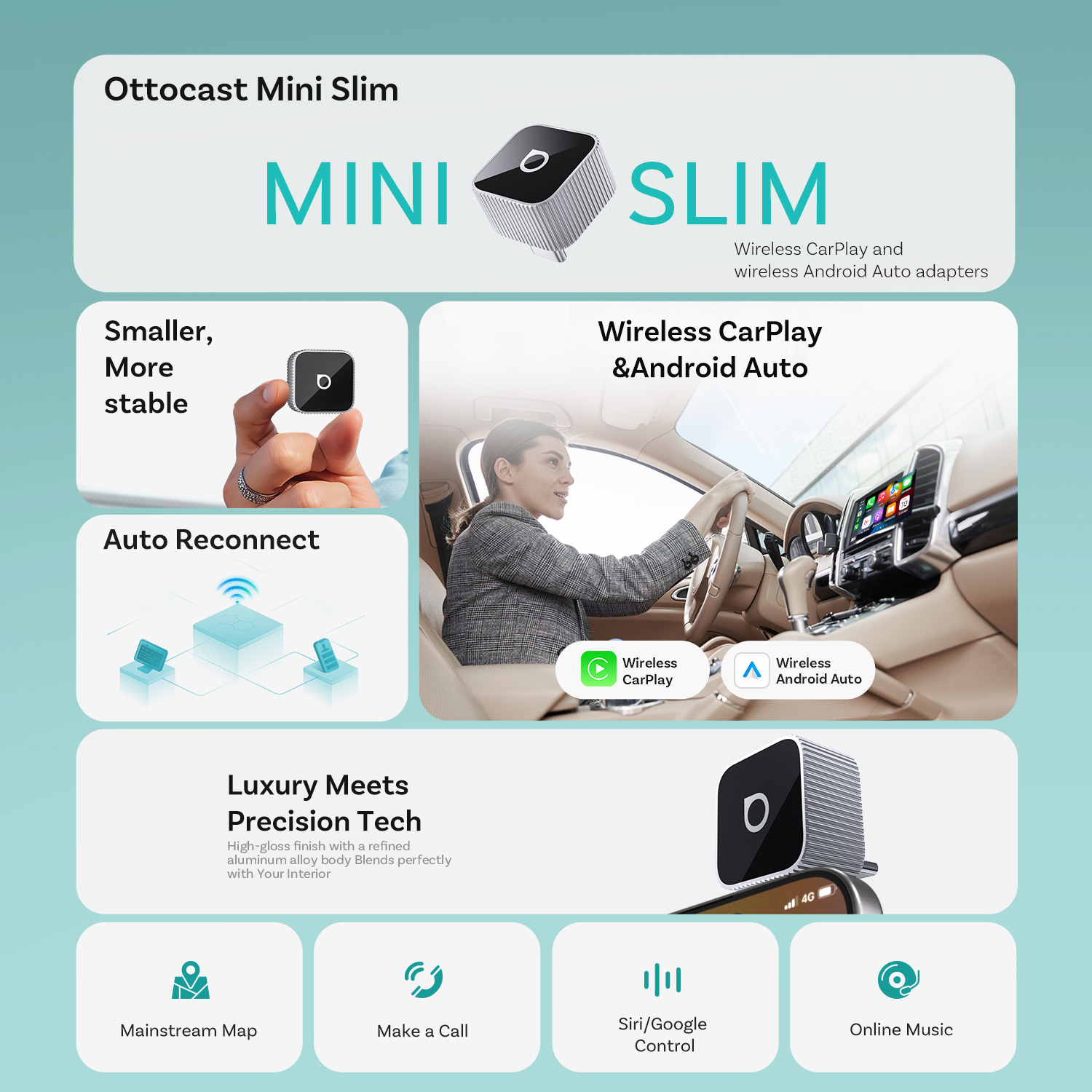Ottocast Mini Slim Draadloze C - Bluetooth Adapter Receiver recensie en prijs